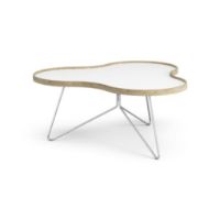 Billede af Swedese Flower Sofabord 90x84x39 cm - Eg/Hvid Laminat/Krom