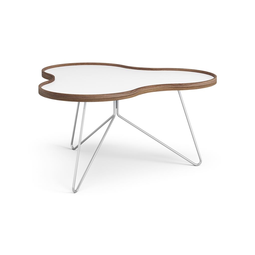 Billede af Swedese Flower Sofabord 90x84x45 cm - Valnød/Hvid Laminat/Krom