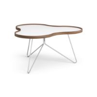 Billede af Swedese Flower Sofabord 90x84x45 cm - Valnød/Hvid Laminat/Krom