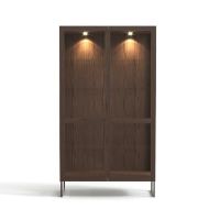 Billede af Skovby SM452 Vitrineskab 100x162 cm - Røget Eg / Sortgrå