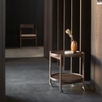 Billede af Brdr. Krüger Bølling Bakkebord m. 2 bakker Ø: 50 cm - Ubehandlet Bøg/Beige og Brun