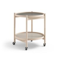 Billede af Brdr. Krüger Bølling Bakkebord m. 2 bakker Ø: 50 cm - Ubehandlet Bøg/Lysegrå og Grå