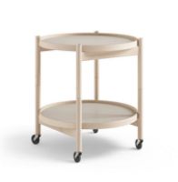 Billede af Brdr. Krüger Bølling Bakkebord m. 2 bakker Ø: 50 cm - Ubehandlet Bøg/Lysegrå og Grå