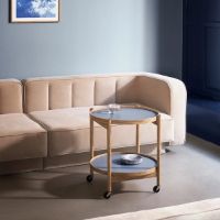 Billede af Brdr. Krüger Bølling Bakkebord m. 2 bakker Ø: 50 cm - Ubehandlet Bøg/Water 