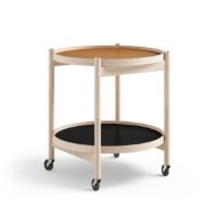 Billede af Brdr. Krüger Bølling Bakkebord m. 2 bakker Ø: 50 cm - Ubehandlet Bøg/Cognac og Sort