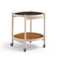 Billede af Brdr. Krüger Bølling Bakkebord m. 2 bakker Ø: 50 cm - Ubehandlet Bøg/Cognac og Sort