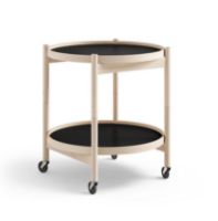 Billede af Brdr. Krüger Bølling Bakkebord m. 2 bakker Ø: 50 cm - Ubehandlet Bøg/Cognac og Sort