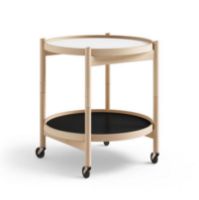 Billede af Brdr. Krüger Bølling Bakkebord m. 2 bakker Ø: 50 cm - Olieret Bøg/Sort og Hvid