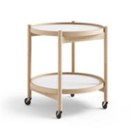 Billede af Brdr. Krüger Bølling Bakkebord m. 2 bakker Ø: 50 cm - Olieret Bøg/Sort og Hvid