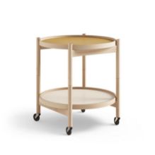 Billede af Brdr. Krüger Bølling Bakkebord m. 2 bakker Ø: 50 cm - Olieret Bøg/Gul og Creme