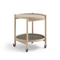 Billede af Brdr. Krüger Bølling Bakkebord m. 2 bakker Ø: 50 cm - Ubehandlet Eg/Lysegrå og Grå