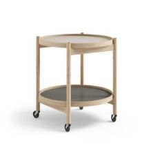 Billede af Brdr. Krüger Bølling Bakkebord m. 2 bakker Ø: 50 cm - Ubehandlet Eg/Lysegrå og Grå