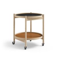 Billede af Brdr. Krüger Bølling Bakkebord m. 2 bakker Ø: 50 cm - Ubehandlet Eg/Cognac og Sort