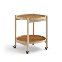 Billede af Brdr. Krüger Bølling Bakkebord m. 2 bakker Ø: 50 cm - Ubehandlet Eg/Cognac og Sort