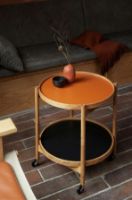 Billede af Brdr. Krüger Bølling Bakkebord m. 2 bakker Ø: 50 cm - Ubehandlet Eg/Cognac og Sort