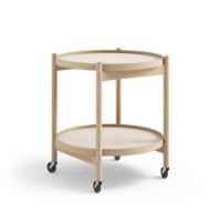 Billede af Brdr. Krüger Bølling Bakkebord m. 2 bakker Ø: 50 cm - Ubehandlet Eg/Gul og Creme