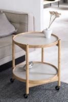 Billede af Brdr. Krüger Bølling Bakkebord m. 2 bakker Ø: 50 cm - Olieret Eg/Lysegrå og Grå