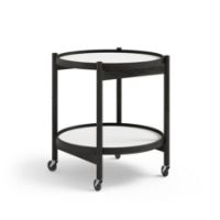 Billede af Brdr. Krüger Bølling Bakkebord m. 2 bakker Ø: 50 cm - Sortmalet Eg/Sort og Hvid