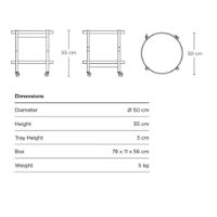 Billede af Brdr. Krüger Bølling Bakkebord m. 2 bakker Ø: 50 cm - Røget Eg Olieret/Beige og Brun