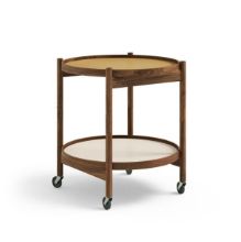 Billede af Brdr. Krüger Bølling Bakkebord m. 2 bakker Ø: 50 cm - Olieret Valnød/Gul og Creme