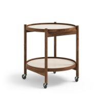 Billede af Brdr. Krüger Bølling Bakkebord m. 2 bakker Ø: 50 cm - Olieret Valnød/Gul og Creme