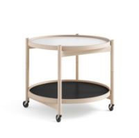 Billede af Brdr. Krüger Bølling Bakkebord m. 2 bakker Ø: 60 cm - Ubehandlet Bøg/Sort og Hvid