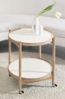 Billede af Brdr. Krüger Bølling Bakkebord m. 2 bakker Ø: 60 cm - Ubehandlet Bøg/Sort og Hvid