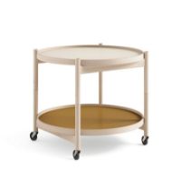 Billede af Brdr. Krüger Bølling Bakkebord m. 2 bakker Ø: 60 cm - Ubehandlet Bøg/Gul og Creme