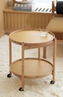 Billede af Brdr. Krüger Bølling Bakkebord m. 2 bakker Ø: 60 cm - Olieret Bøg/Gul og Creme