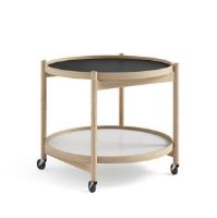 Billede af Brdr. Krüger Bølling Bakkebord m. 2 bakker Ø: 60 cm - Ubehandlet Eg/Sort og Hvid