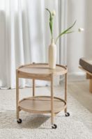 Billede af Brdr. Krüger Bølling Bakkebord m. 2 bakker Ø: 60 cm - Ubehandlet Eg/Beige og Brun