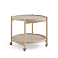 Billede af Brdr. Krüger Bølling Bakkebord m. 2 bakker Ø: 60 cm - Ubehandlet Eg/Lysegrå og Grå