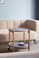 Billede af Brdr. Krüger Bølling Bakkebord m. 2 bakker Ø: 60 cm - Ubehandlet Eg/Water 