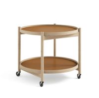 Billede af Brdr. Krüger Bølling Bakkebord m. 2 bakker Ø: 60 cm - Ubehandlet Eg/Cognac og Sort