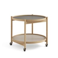 Billede af Brdr. Krüger Bølling Bakkebord m. 2 bakker Ø: 60 cm - Olieret Eg/Lysegrå og Grå