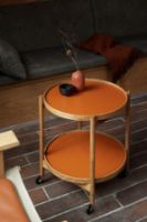 Billede af Brdr. Krüger Bølling Bakkebord m. 2 bakker Ø: 60 cm - Olieret Eg/Cognac og Sort