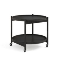 Billede af Brdr. Krüger Bølling Bakkebord m. 2 bakker Ø: 60 cm - Sortmalet Eg/Sort og Hvid