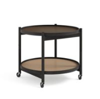 Billede af Brdr. Krüger Bølling Bakkebord m. 2 bakker Ø: 60 cm - Sortmalet Eg/Beige og Brun