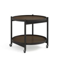 Billede af Brdr. Krüger Bølling Bakkebord m. 2 bakker Ø: 60 cm - Sortmalet Eg/Beige og Brun