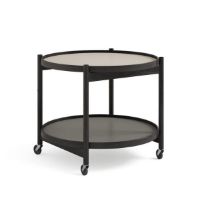 Billede af Brdr. Krüger Bølling Bakkebord m. 2 bakker Ø: 60 cm - Sortmalet Eg/Lysegrå og Grå