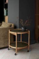 Billede af Brdr. Krüger Bølling Bakkebord m. 2 bakker Ø: 60 cm - Sortmalet Eg/Grøn og Mørkegrøn