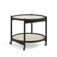 Billede af Brdr. Krüger Bølling Bakkebord m. 2 bakker Ø: 60 cm - Sortmalet Eg/Gul og Creme