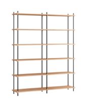 Billede af Moebe Shelving System Double 200x162 cm - Oak/Black