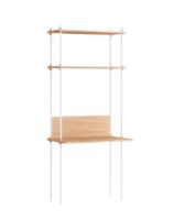 Billede af Moebe Shelving System Desk Tall 200x85 cm - White/Oak