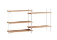 Billede af Moebe Shelving System Low/Double 85x162 cm - Oak/White