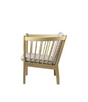 Billede af FDB Møbler Erik Ole Jørgensen J146 Lænestol H: 79,5 cm - Eg/Rødternet Hestedækken
