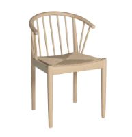 Billede af Haslev Lindeberg Spisebordstol SH: 45 cm - Natur Flet/Hvidolieret Eg