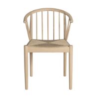 Billede af Haslev Lindeberg Spisebordstol SH: 45 cm - Natur Flet/Hvidolieret Eg