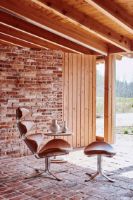 Billede af Fredericia Furniture 5000 Corona Lænestol m. Drejestel SH: 42 cm - Omni 301 Black Læder/Børstet Krom