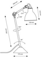 Billede af DCW Editions Lampe Gras N205 Bordlampe Rund H: 59cm - Sort/Rød